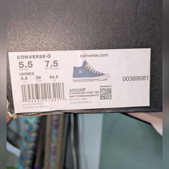 Converse Chuck Taylor All Star Malden Street Mid SZ 5.5 M, 7.5 W Navy Obsidian - Picture 10 of 11